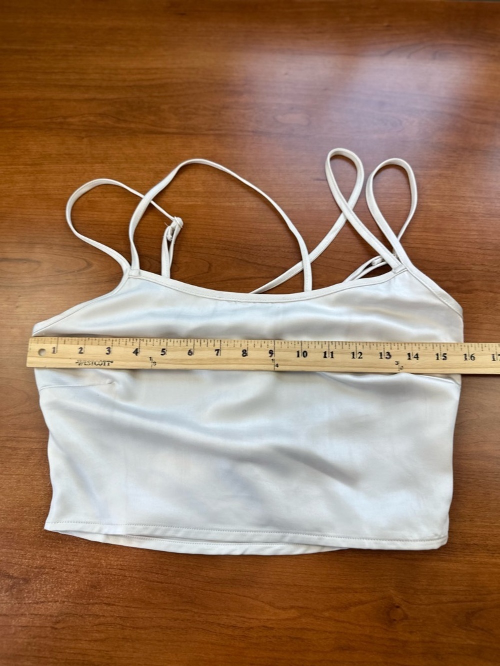 NWT L.A. Hearts Light Cream Strappy Cropped Bralette with Adjustable Ties Sz S - Picture 11 of 11
